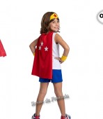Kit Capa Heroína (Capa, tiara e braceletes) - Mulher Maravilha