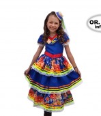Vestido de quadrilha infantil - longo