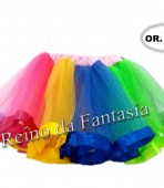 Saia de tule arco-iris Infantil