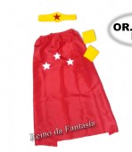 Kit Capa Heroína (Capa, tiara e braceletes) - Mulher Maravilha