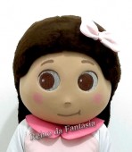 Mascote Menininha de Vestido Rosa