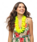 Colar Havaiano Amarelo Neon